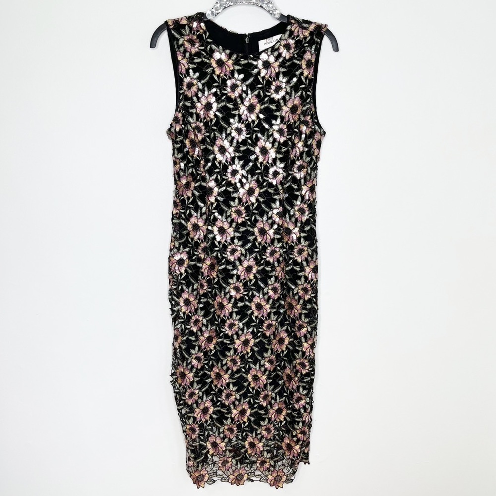 Prabal Gurung Black Lace Floral Formal Cocktail Dress Size 8